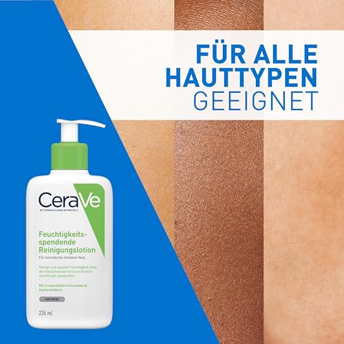 CeraVe Feuchtigkeitsspendendes Reinigungsmittel, für normale bis trockene Haut, 236 ml
