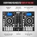 LyxJam 2-Deck Portable DJ Controller, Mixing Console with LCD Display | Manual Looping, USB, MIC Input, Record Output, 16 Performance Pads with Virtual DJ LE Software Included (Download)