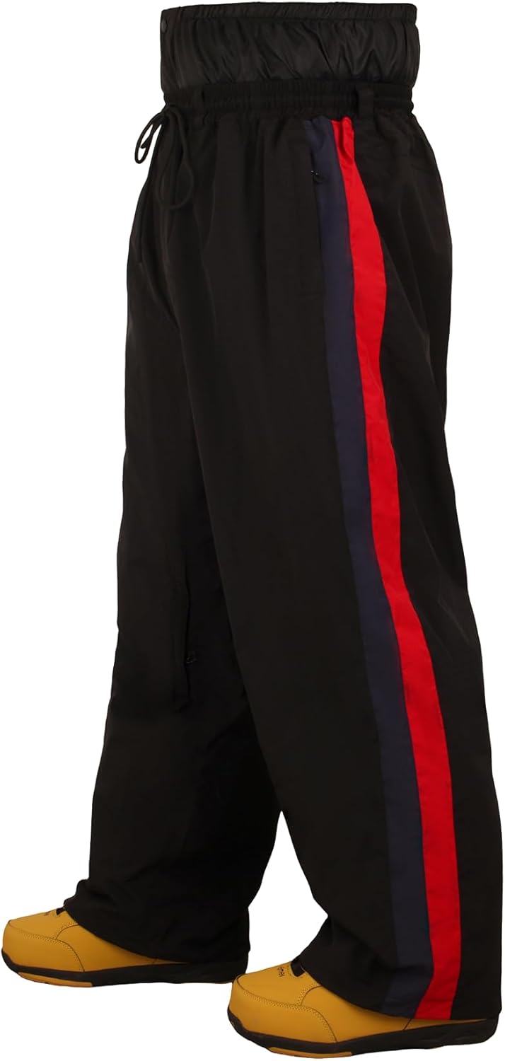 GSOU SNOW Women Mens Snow Pants Baggy Snowboard Pants Retro Sporty Side Stripe Ski Pants Insulated Waterproof Winter Outdoor - Image 4