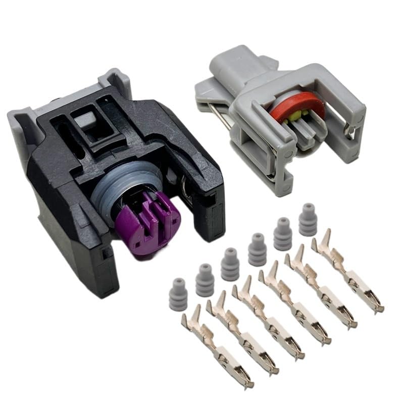 1Set 5 Sets 1.5mm 2 Pin 1743486-3 Auto Sealed Fuel Injector Plug Rail 10811963 Automotive Connector(2P,5 Sets)