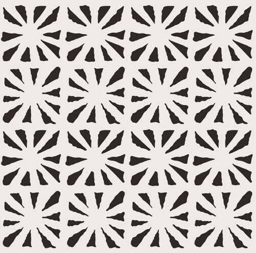 Ismoon Peel and Stick Wallpaper Boho Geometric Wallpaper Black and Beige Contact Paper 17.3'' x 78.7'' Removable Self-Adhesive Wall Paper Vintage for Cabinets Bathroom Bedroom Wall Decor
