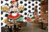 Fondo de pared con herramientas para el hotel Beer Plaza, fútbol, ​​Copa del Mundo en 3D, 400 cm x 280 cm