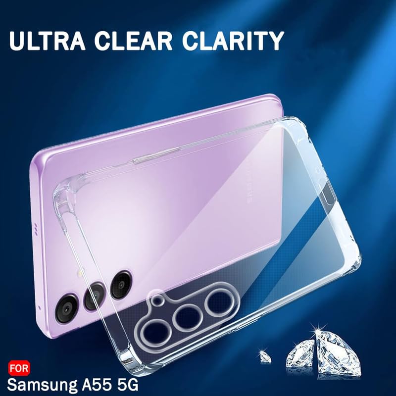 Image of Case Creation Brand - Mobile Cover for Samsung Galaxy A55 5G (Soft & Flexible Back Case), Transparent