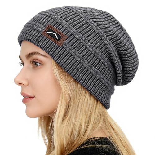 ZOORON Slouchy Beanies Hats for Men Women Cable Knit Winter Hats Chunky Beanie Skull Warm Cap