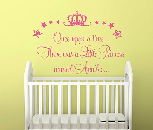 60 Second Makeover Limited Personalised Once Upon A Time Princess Wall Sticker Girls Bedroom Kids Decal Princesses Magical Theme