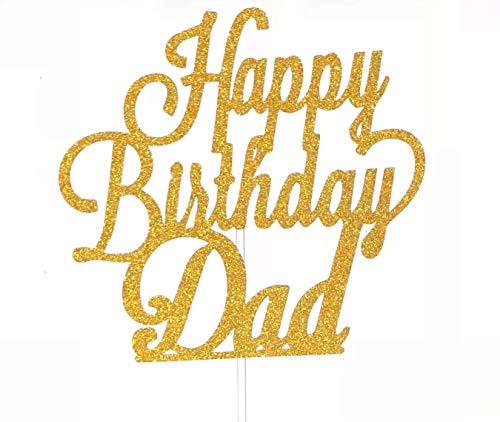 AILEXI Fait A La Main 1 Toiles Bon Anniversaire Fête De Décoration De Gâteau De Paillettes - Happy Birthday Dad Or Cover