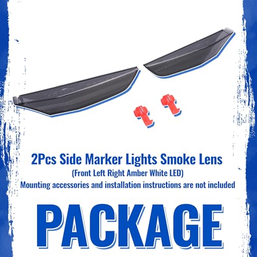 HECASA 2PCS LED Side Marker Lights Compatible with 2001-2006 Infiniti G35 Sedan Base X Nissan Skyline V35 Sedan Replacement for IN2550108 IN2551108 Bumper Turn Signal Parking Lamp DRL - Smoke Lens by HECASA - Image 6