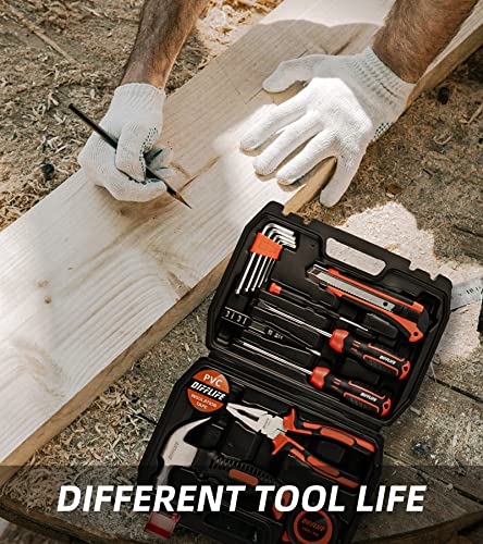 Difflife Tool Sets Household Tool Kit 15-Piece,General Home/Auto Repair Tool Set With Hammer, Pliers, Screwdriver Set And Toolbox Storage Case - Perfect For Homeowner, Diyer, Handyman (15-Piece)… #TOP6