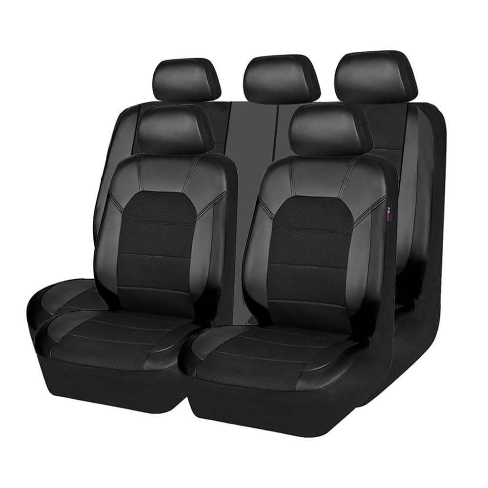 9 Pezzi Auto Set Coprisedili per Ford Focus 3 2010 2011 2012 2013 2014 2015 2016 2017 2018, Pelle Fodere Coprisedili Coprisedili Anteriori e Posteriori Traspirante Accessori,Black