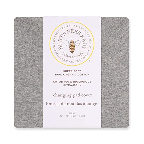 Image of Burt's Bees Baby Unisex Baby Gift Set - Crib Sheet, Changing Pad Cover & Burp Cloths, 100% Organic Cotton Essentials Bundle