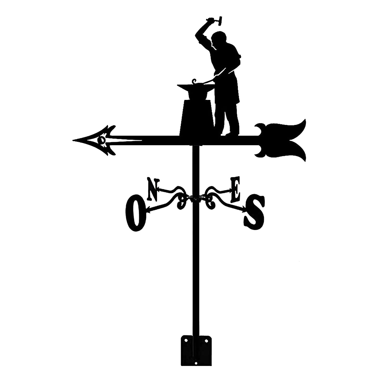 TAXXII Weather Vane Blacksmith with Roof Mount Weathervane Wind Direction Indicator, Creative Stainless Steel for Farm Yard Home Decor Gift
