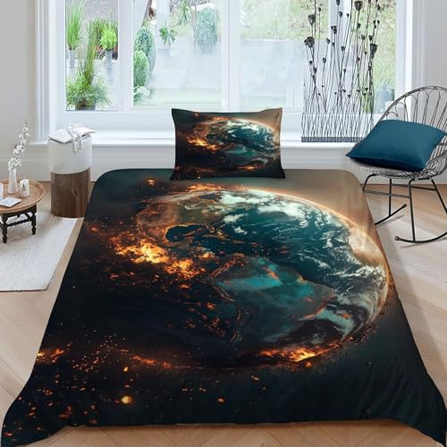 Housse de couette animal microfibres 135x200 cm avec 2 taies