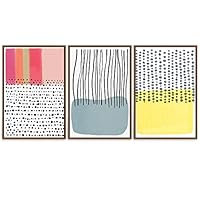 SIGNWIN Framed Canvas Wall Art Abstract Blue, Pink, Yellow Orange Stripes and Lines Geometric Patterns Illustrations Minimalism Modern Colorful for Living Room, Bedroom, Office - 16