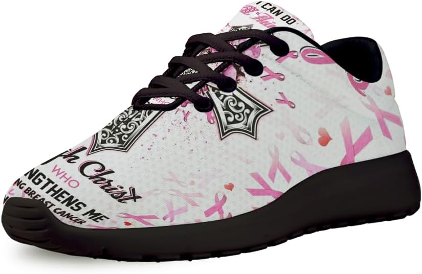 Fighting Breast Cancer Shoes for Women Men Trail Running Casual Fashion Sneakers Slip-on Tennis Shoes