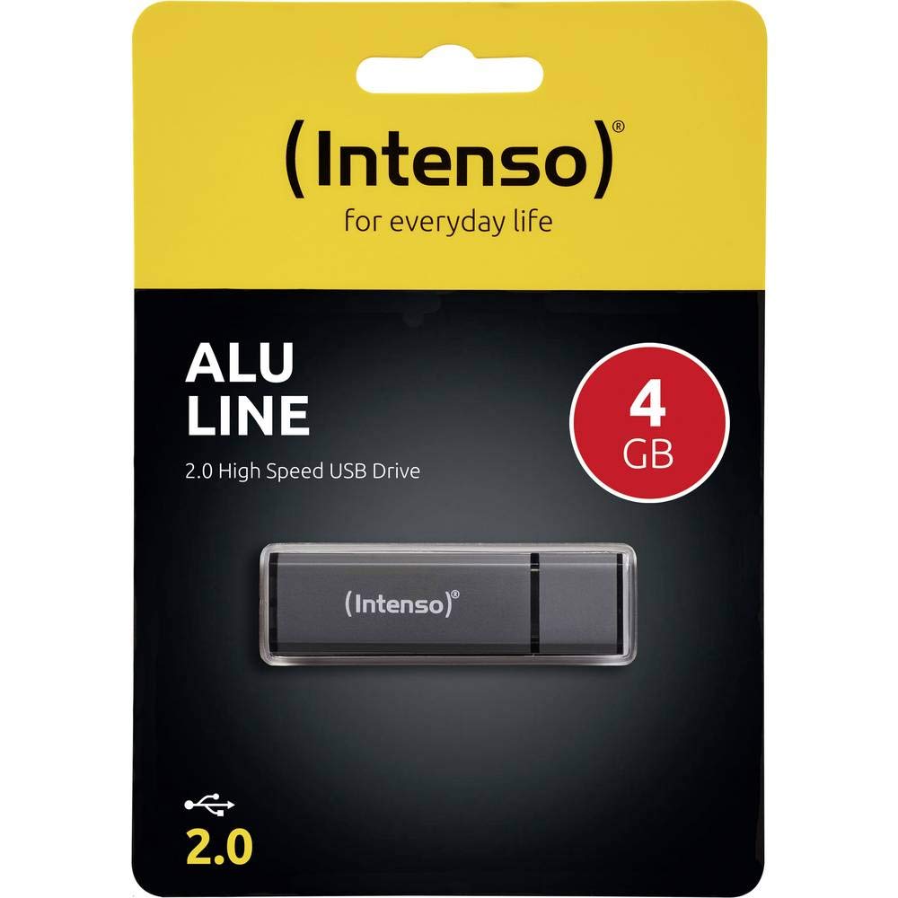 Intenso Alu Line 3521451, Przenośna Pamięć USB 4 GB,Antracytowy