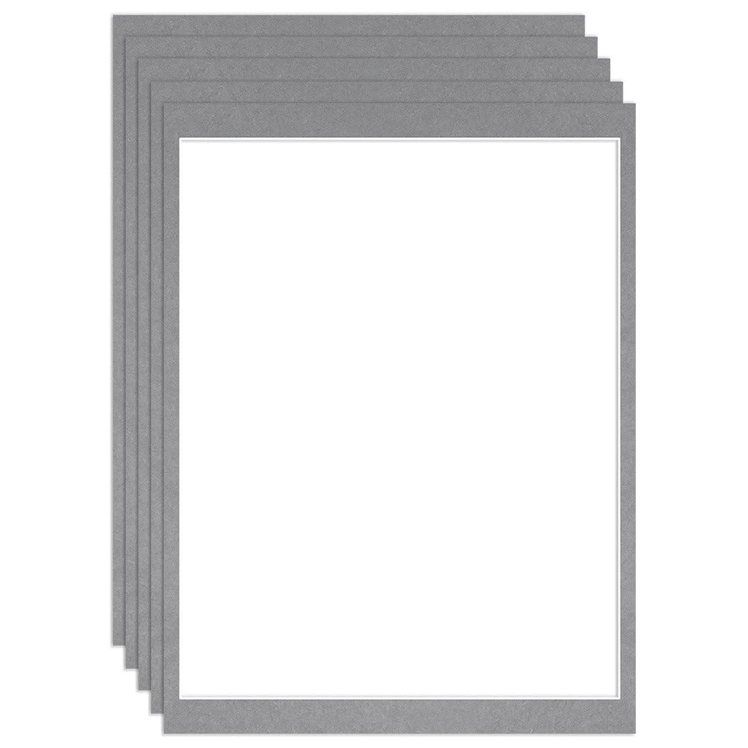 Procut Global 16x12" Mid Grey Picture Mounts to Fit 14x11" Aperture - Precision Cut Cardboard Photo Mount - Ideal for Frames, Prints, Artwork & Certificates - Sizes & Colours Available - 5 Pack — image 1