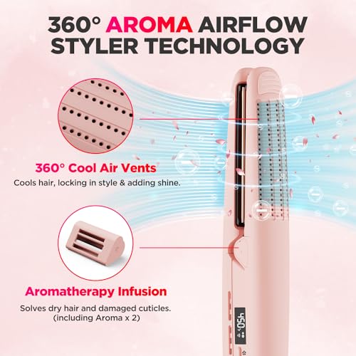 Professional 2-in-1 Curling Iron and Flat Iron for Long Hair