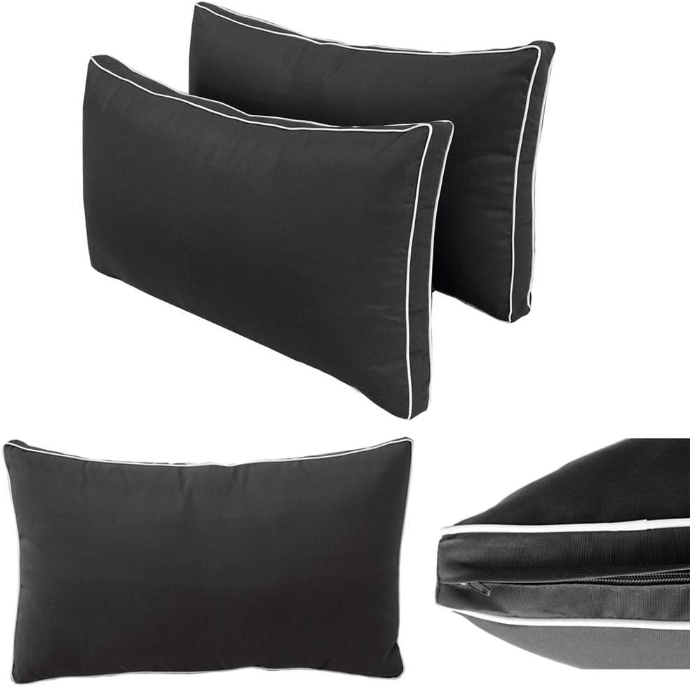 Prolinemax Style2 Crib Size 5PC Contrast Pipe Outdoor Daybed Mattress Cushion Bolster Pillow Complete Set AD003