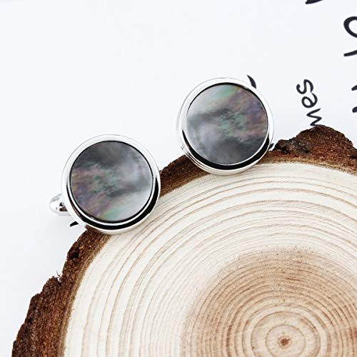 Mens Mother of Pearl Cufflinks and Studs Set for Tuxedo Shirt Studs for Men with a Gift Box3