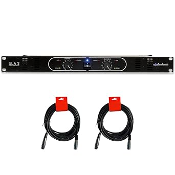ART SLA-2-2-Channel Rackmount Power Amplifier 200W Per Channel at 8 Ohms Bundle with 2X 20 XLR-XLR Cable