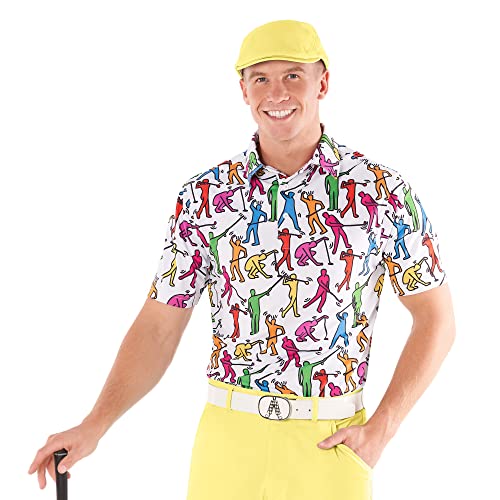 Image of Royal & Awesome Pastel Golf Hats Men, Funny Golf Hats, Mens Newsboy Cap, Flat Cap Style, Bright Pastel Design, One Size