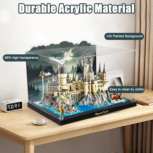 Image of Acrylic Display Case for Lego Harry Potter Hogwarts Castle and Grounds 76419 Building Set, Dustproof Display Box for Harry Potter Playset, Perfect Display Model ,Gift Idea for Adults