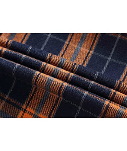 Image of SCODI Mens Flannel Hoodie Shirt Casual Button Down Plaid Long Sleeve Shirts