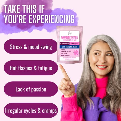 Jamulogy Black Ginger Dong Quai Women's Care Herbal Health Mix 30 Sachets - Vitality, Skin Glow, Stress Relief, Hormone Balance #TOP4