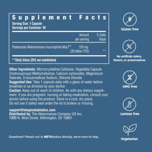 METAbiotics The Akkermansia Company Akkermansia Supplement