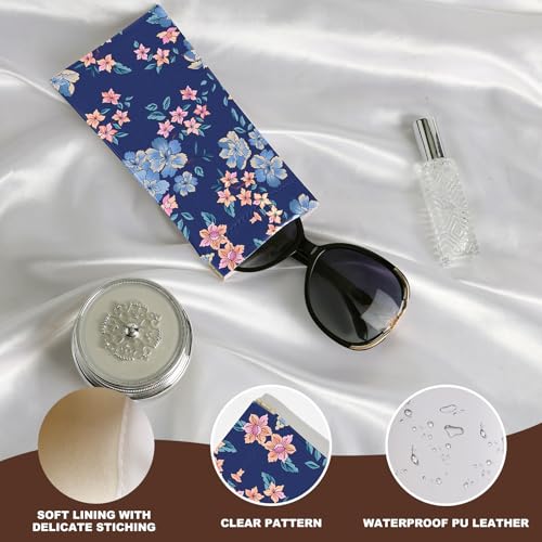 Image of Anikathy 2Pcs Sunglass Eyeglass Glasses Case Soft PU Leather with Cleaning Cloth Portable Glasses Pouch Bag for Men Women