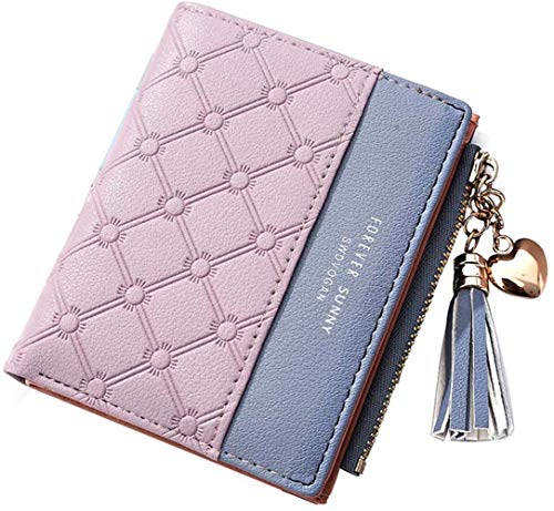 Image of Valentoria Womens Wallet Cute Elegant Long Slim Card Holder Case Minimalist Coin Purse Thin Tassels Zip Clutch Wallets for Girls Ladies | Cute