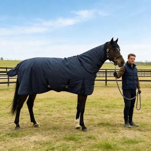 Tapis de cheval chaud 900D imperméable pour équitation d'hiver et paddock - 2