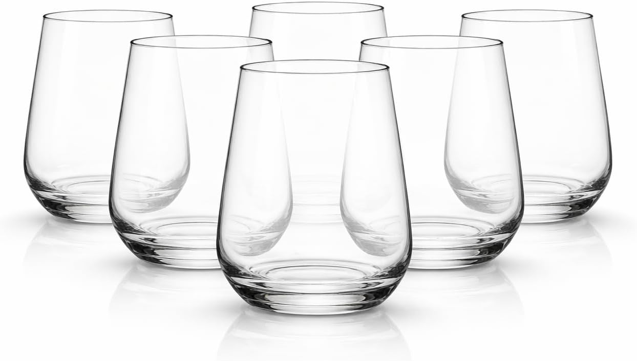 Secen London - Water Glasses, Set of 6 Glasses for Juice, 425 ml/14 oz,Premium Highball Glass, Red Wine, Cocktail Glasses, Drinking Glass for Water, Juice, and Cocktail