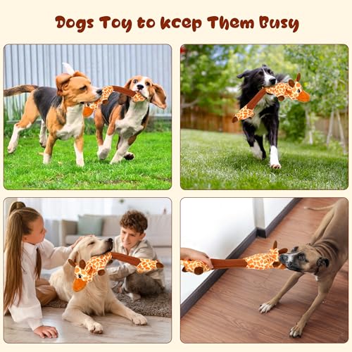 IOKHEIRA Hundespielzeug Unzerstörbar für Große Hunde, Plüsch Hundespielzeug Quietschend, Crinkle-Papier, Zum Kauen & Ziehen (Gelb)