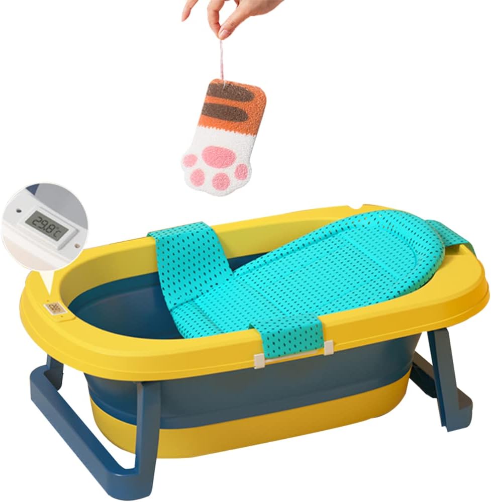 Pflife ベビーバス 折りたたみ式 洗い桶 スポンジバスネット付き 水抜き栓付 温度計付き お風呂スポンジ付き 高温アラーム 滑り止め設計 新生児 ベビー 赤ちゃん 0 8歳キッズ 猫犬 ペット用 お風呂浴槽 バスタブ 収納簡単 イエロー あすつく Pflife ベビーバス 折りたたみ式 洗い桶 スポンジバスネット付き 水抜き栓付 温度計付き お風呂スポンジ付き 高温アラーム 滑り止め設計 新生児 ベビー 赤ちゃん 0 8歳キッズ 猫犬 ペット用 お風呂浴槽 バスタブ 収納簡単 イエロー あすつく