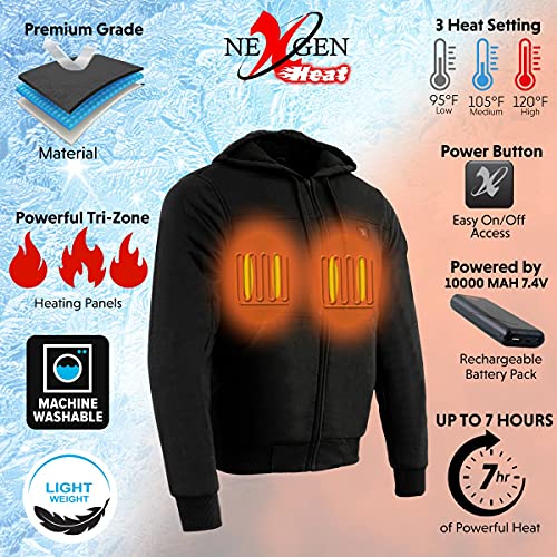 Nexgen Heat MPM1713 Men's 'Heated' Hoodie with Front and Back Heated Elements2
