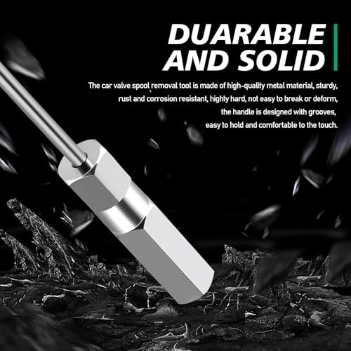 Image of Tesnaao Car Spool Wrench, American Style Bleeder Adjustable Valve Spanner, Non-scratch Tyre Valve Pulling Tool, Universal for Car, Bike, Motorbike (Silver)
