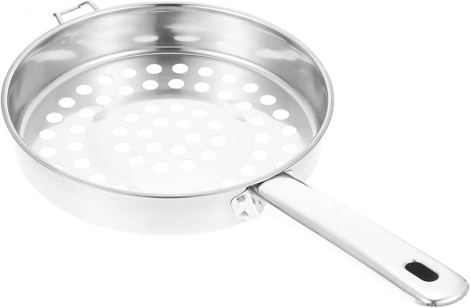 NUOBESTY Rustproof Stainless Steel Colander Large Mesh Kitchen Strainer with Flat Bottom for Frying Cooking and Draining Pasta Dumplings and Hot Pot Essential Home and Restaurant Cooking