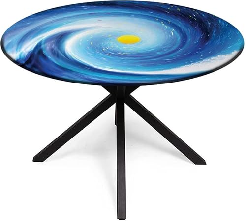 Miniatura 2 de Mantel redondo, mantel abstracto para mesa auxiliar, surfista artístico ondulado como sol de punto vívido, para mesas redondas de 23 pulgadas de