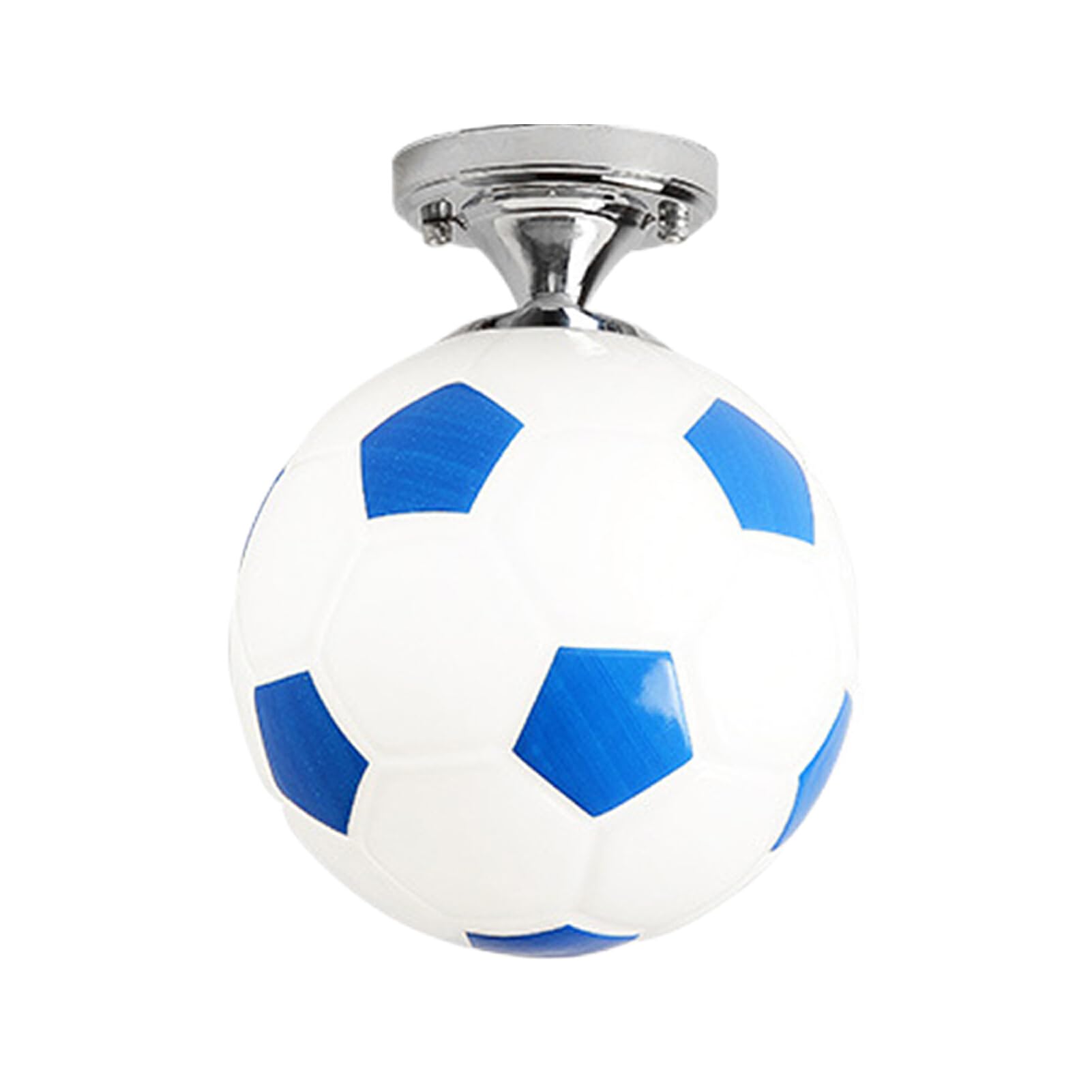 Ailan Balón de fútbol, luces LED de techo de cristal Premium para decoración creativa de dormitorio de niños, lámpara de techo para Bar y Club de fútbol, Azul