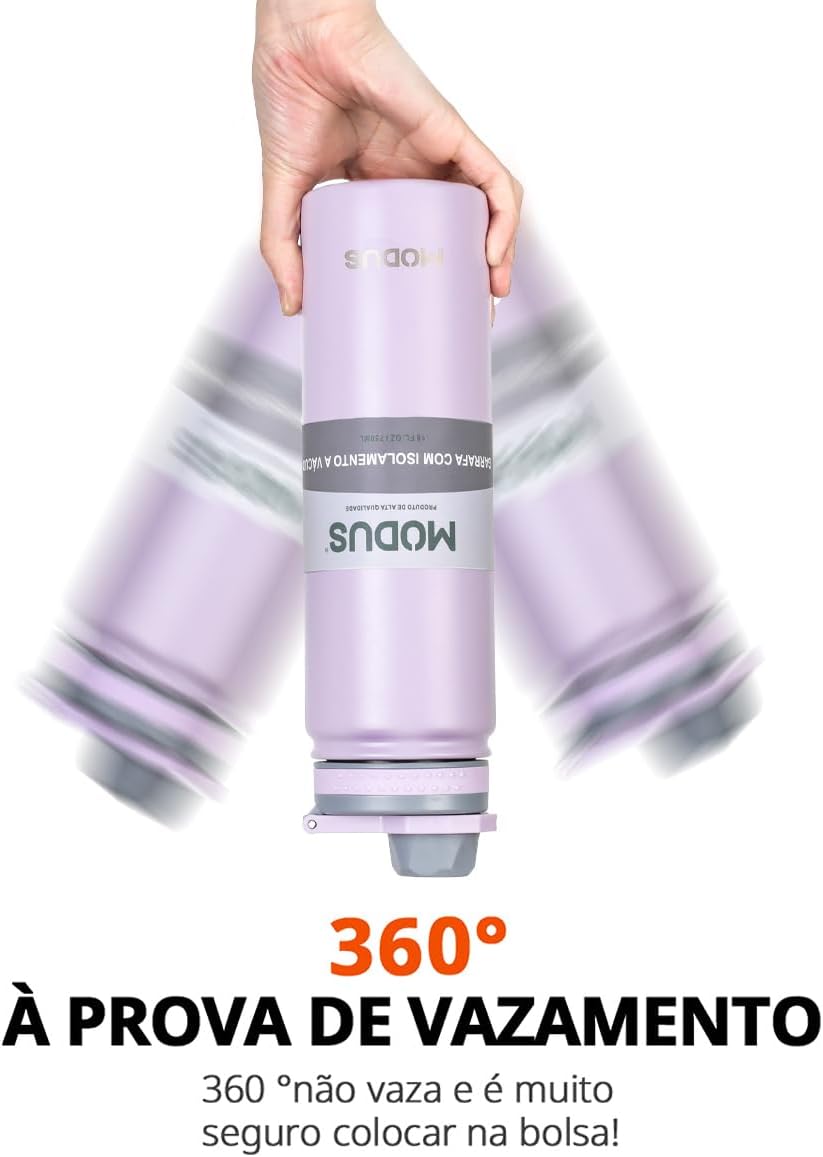 MODUS Garrafa de Água Térmica Inox Esportiva Academia Isolada a Vácuo Aço Inox 750ML (Roxo)