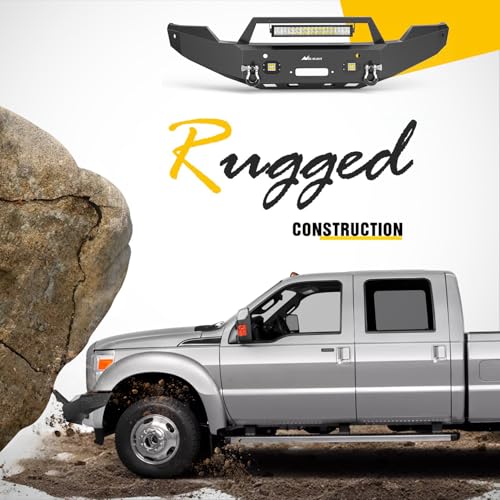 Image of Nilight Front Bumper Compatible for 2011 2012 2013 2014 2015 2016 Ford 3rd Gen F250 F350 F450 with Winch Plate Sensor Holes 3 LED Lights and D-rings