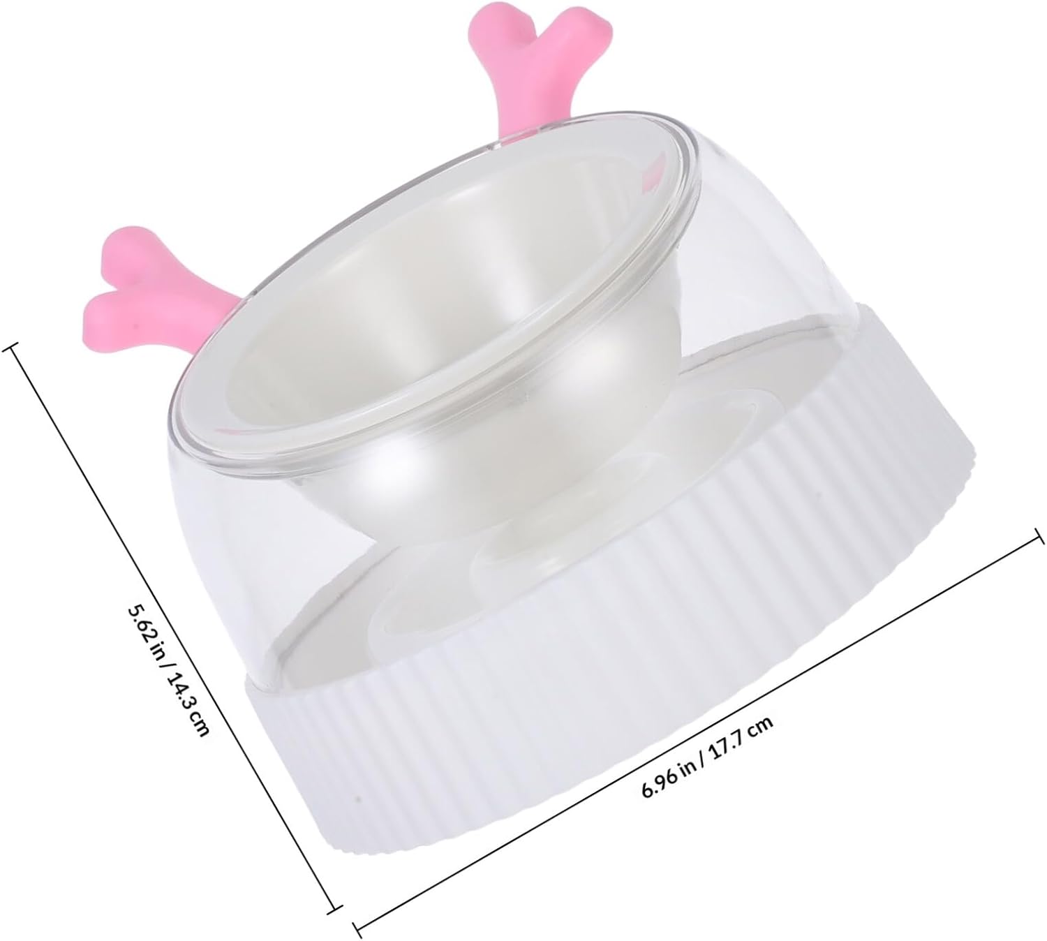 Slow Feeder Elevated Pet Bowl Non-Slip Raised Cat Feeder and Dog Water Bowl for Indoor Small Dogs and Cats with Pink Antler Design