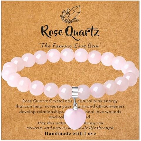 XIANNVXI Rose Quartz Heart Bracelet Cover
