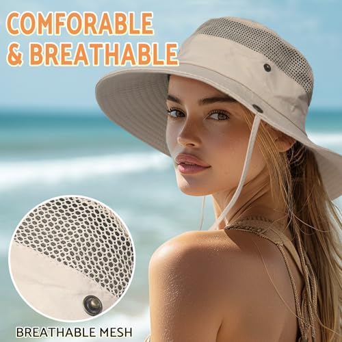 PFFY Chapéus de sol para homens mulheres chapéu de pesca respirável aba larga proteção UV chapéu imp