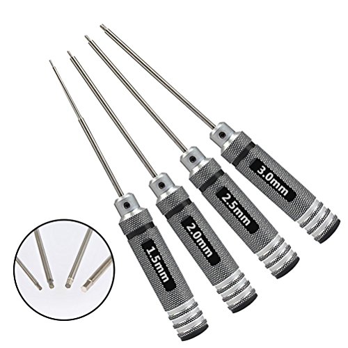 Ofnmy 4Pcs Hex Screw Driver Tools Kit Set 1.5Mm 2.0Mm 2.5Mm 3.0Mm Metric Rc Helicopter Screw Driver #TOP5