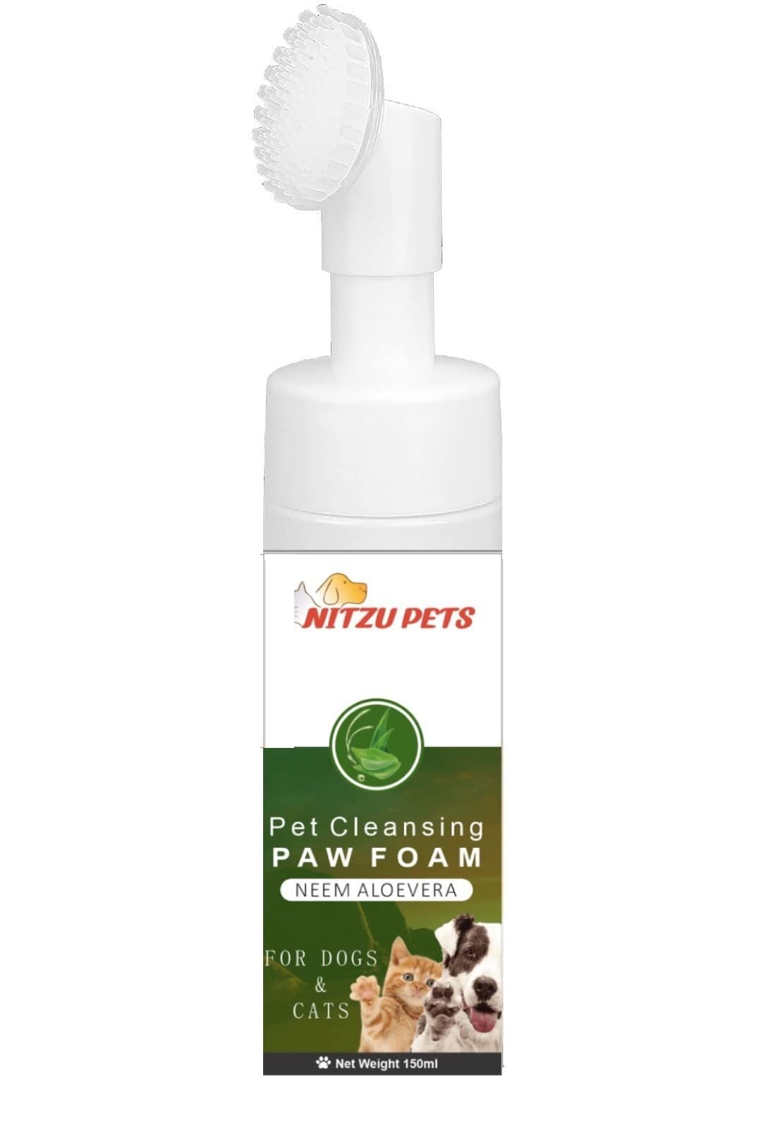 Nitzu Pets Foot Cleaning Foam Paw Cleaner Massage Brush Care Supplies No Washing Waterless for Dogs Cats Feet Cleaning 150 ml Paw Cleaner (Neem & Aloevera) (B0BY9C4FXH) Amazon Price History, Amazon Price Tracker