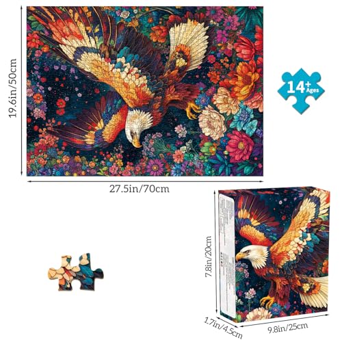 TangMosaic Iridescent Monarch Jigsaw Puzzles, Puzzles for Adults 1000 Pieces, Colorful Eagle Impossible Challenging Puzzles Game, Home Decoration Puzzle, Interlock Perfectly No Dust - Thumbnail 4