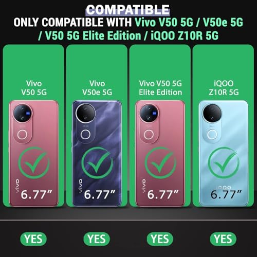 Image of AIBEX Compatible for Vivo T4R 5G / iQOO Z10R 5G / Vivo V50e 5G / Vivo V50 5G Mobile Back Case Cover, Crystal-Clear Shockproof Bumper with Camera Guard |TPU+PC| Anti-Yellow, Slim Transparent - Black