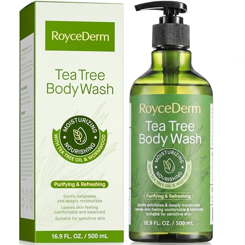 Roycederm Antifungal Body Wash & Soap, Antibacterial, Tinea Versicolor, Tea Tree Body Wash, Back...